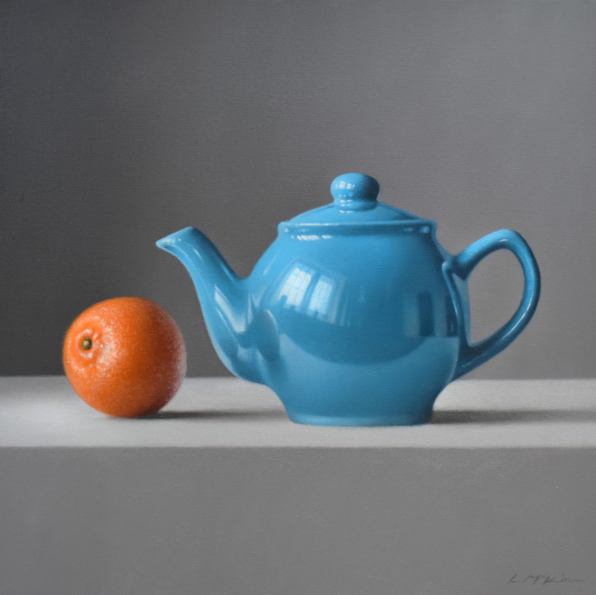 Blue Teapot with Clementine