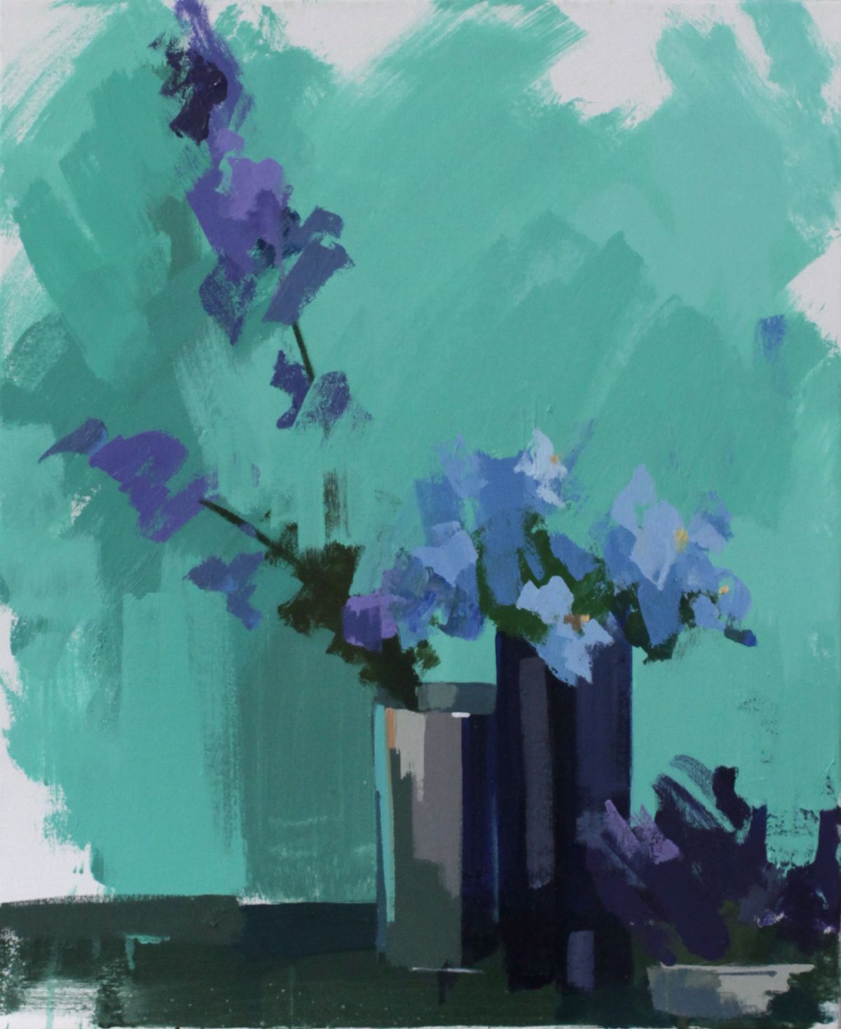 Larkspur and Forget-me-nots study