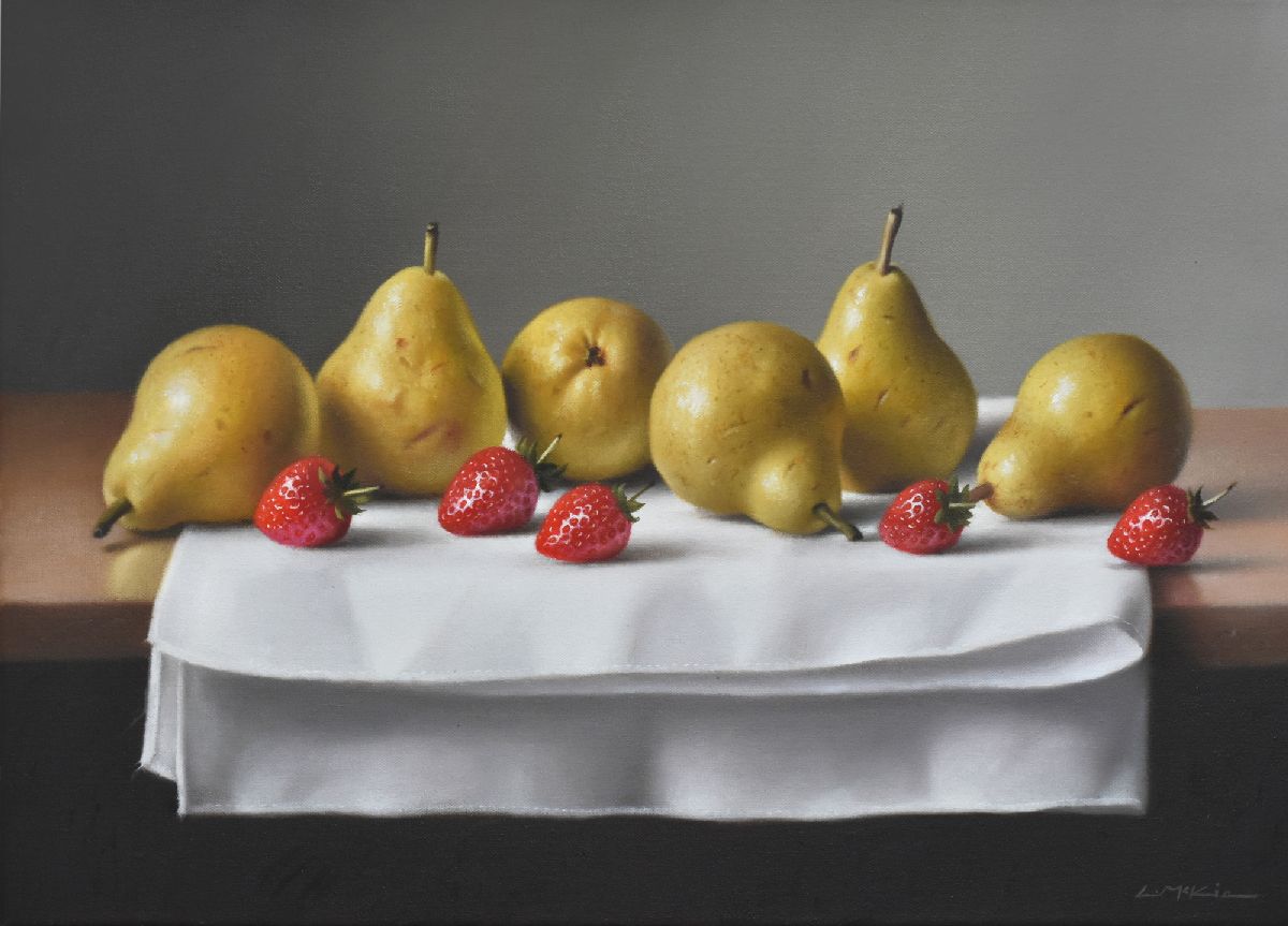 Golden Pears with Strawberries