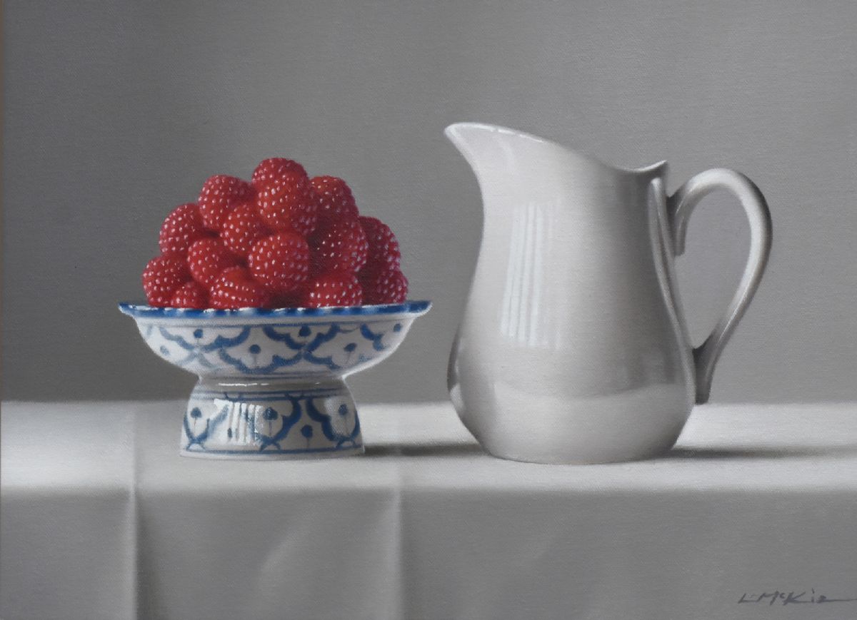 Raspberries With White Jug