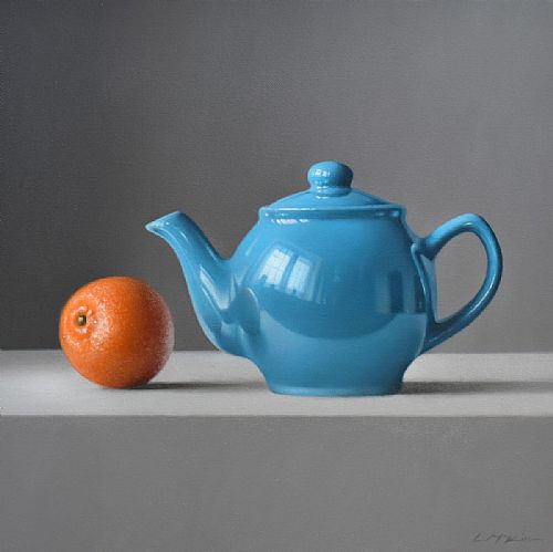 Blue Teapot with Clementine