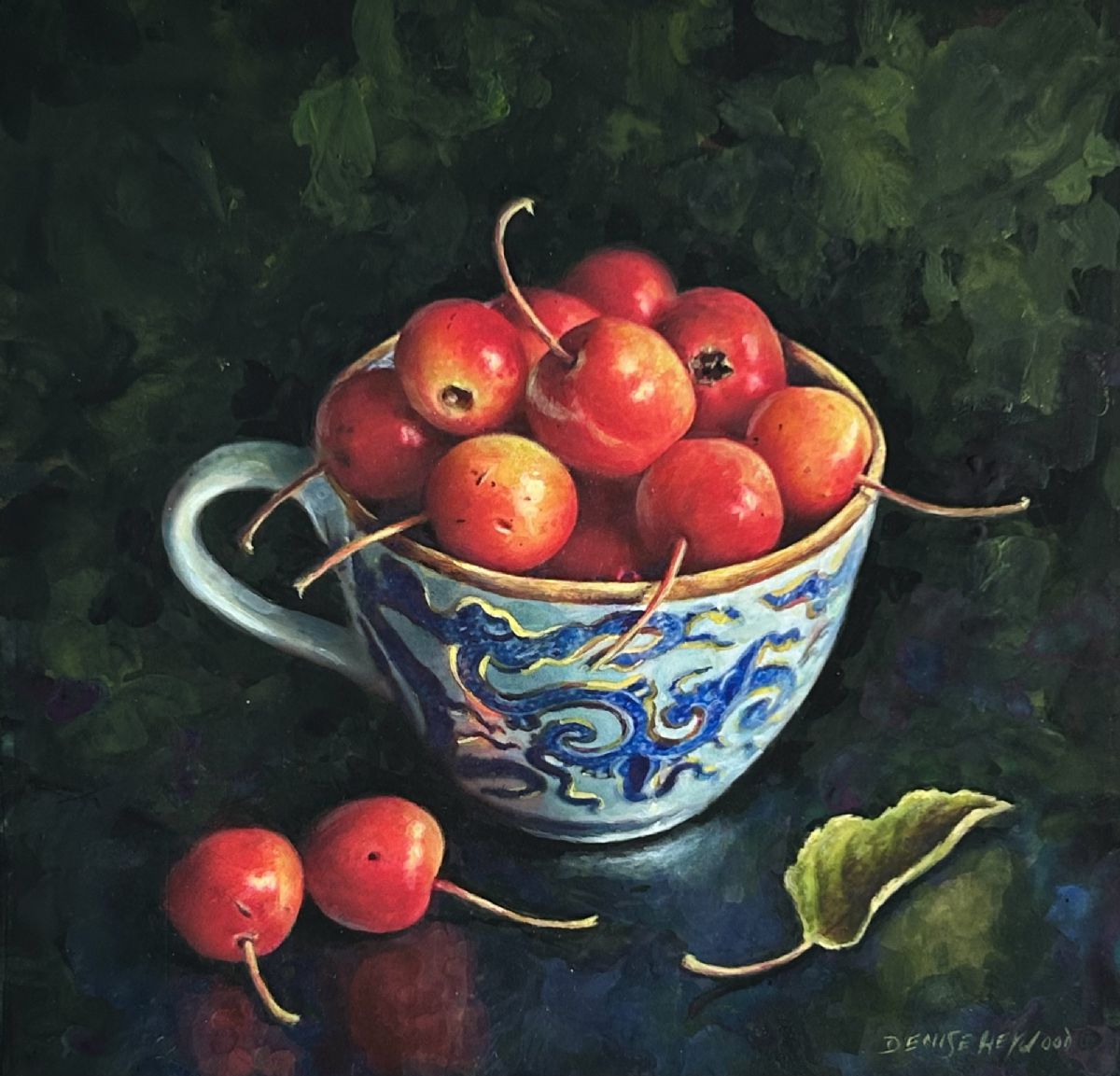 Crabapples in an Antique Cup