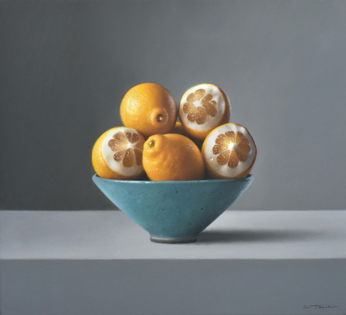 Cyan Bowl with Lemons