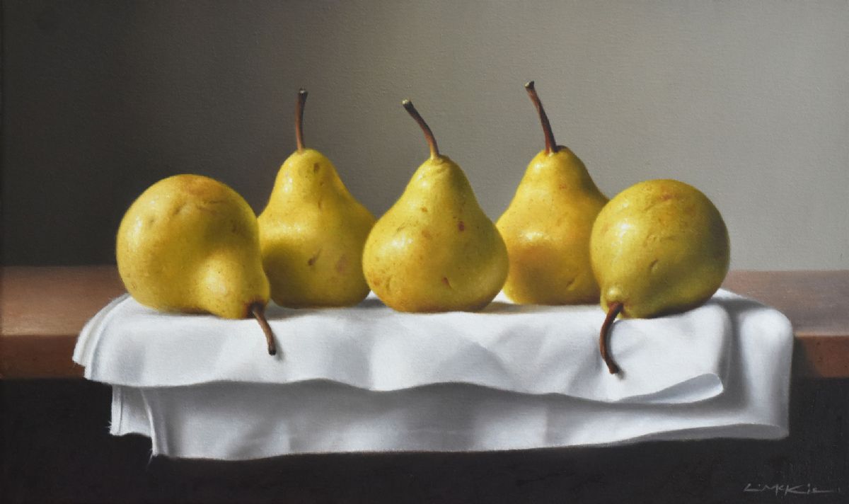 Pears on White Linen