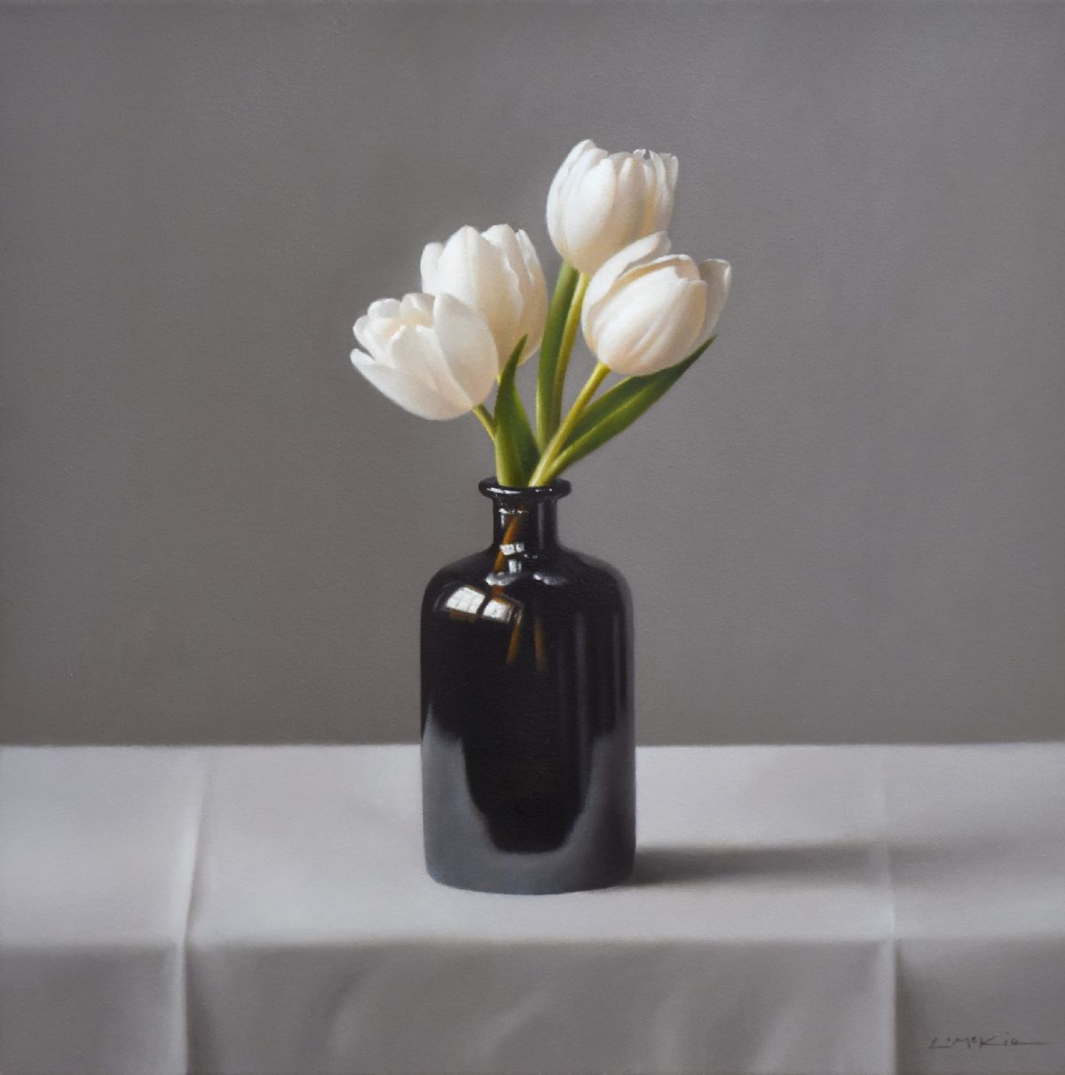 Four White Tulips