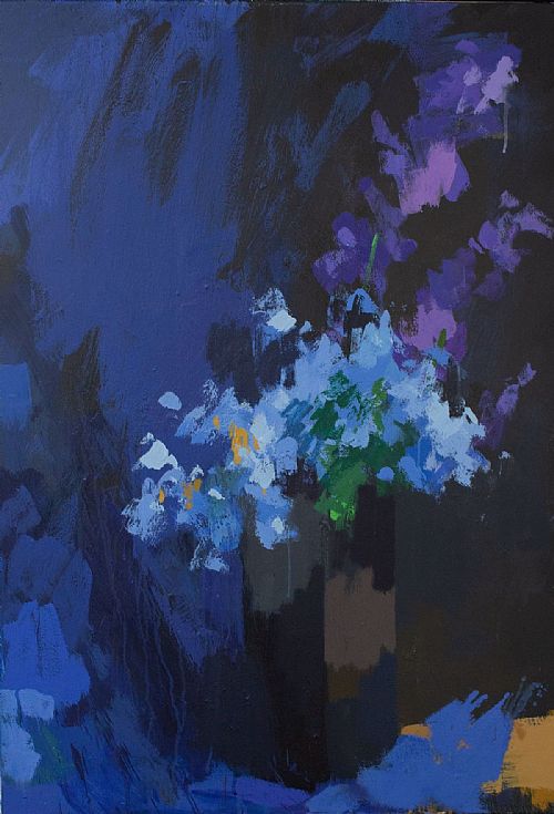 Larkspur and Forget-me-nots