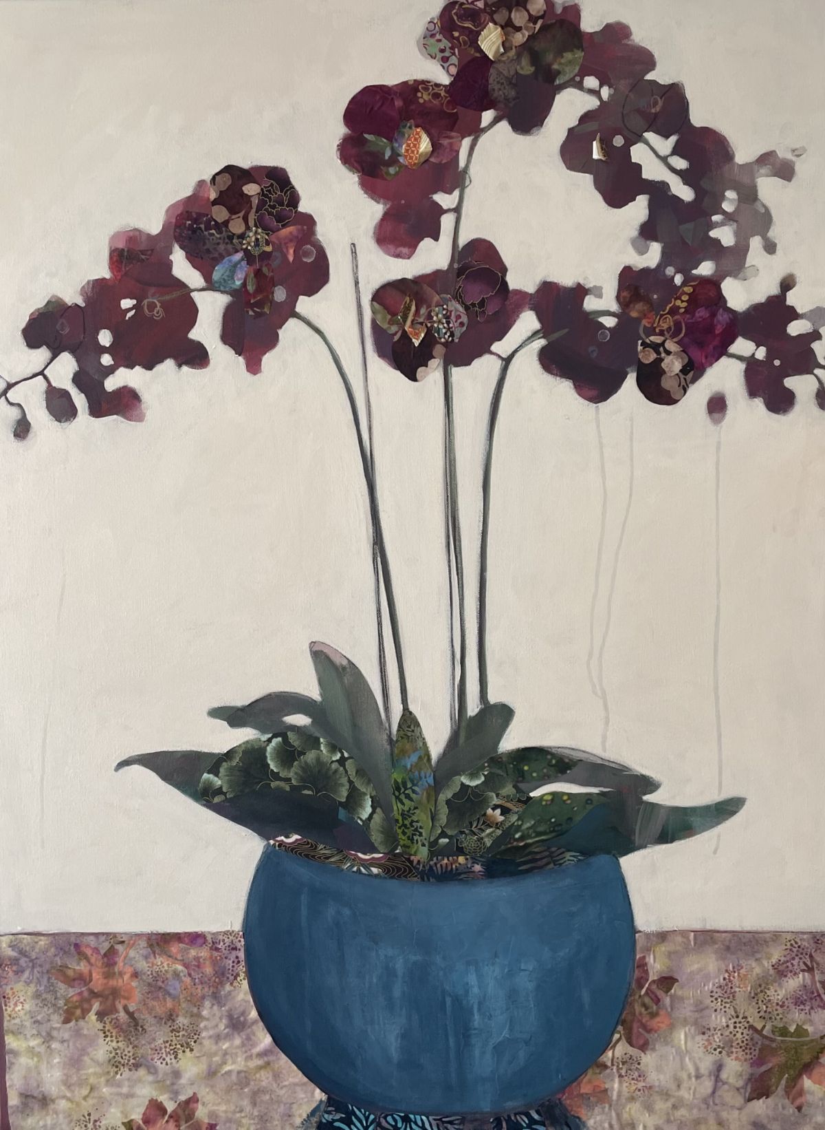 Orchids in a Blue Bowl