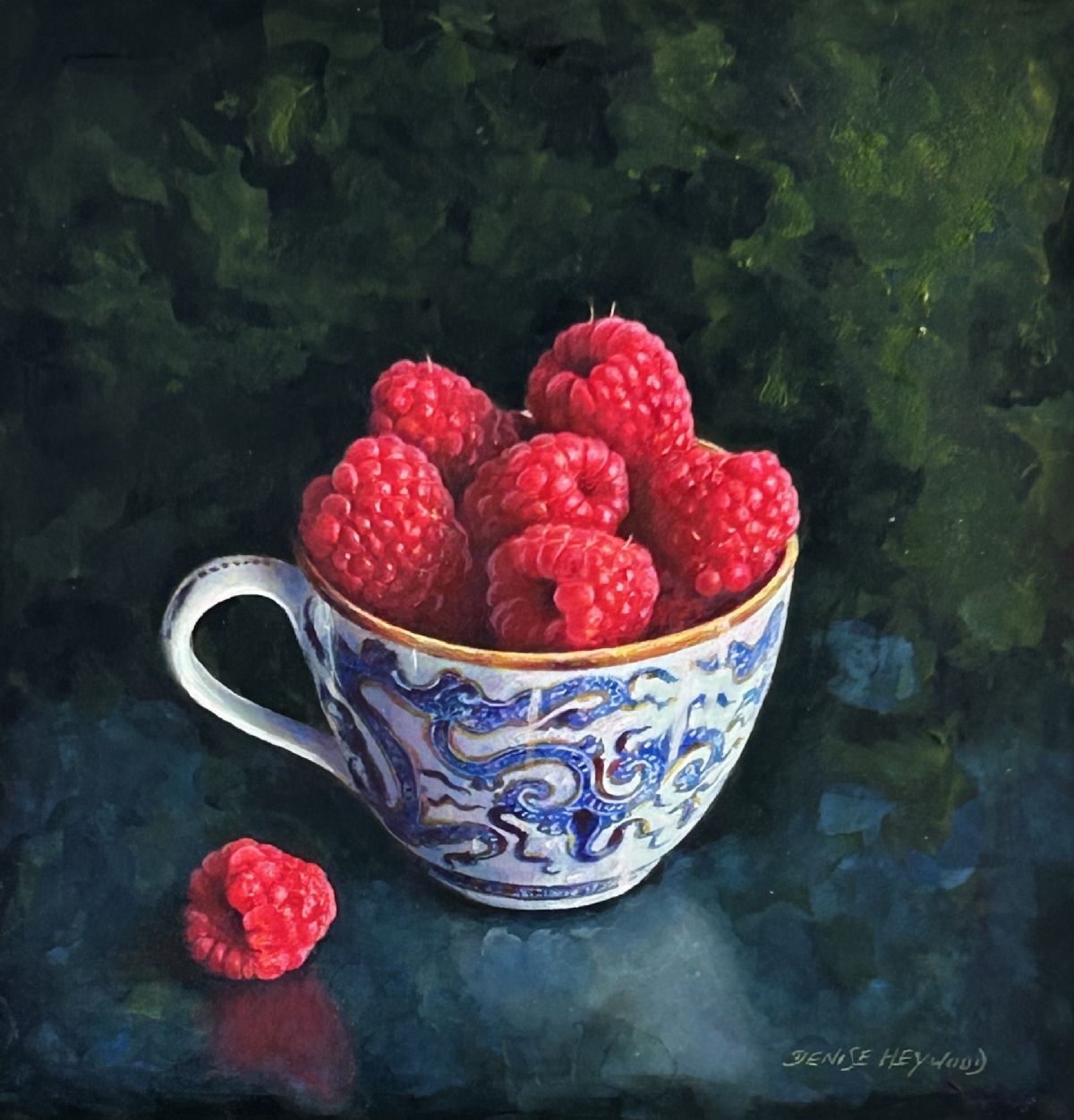 Raspberries in an Antique Cup