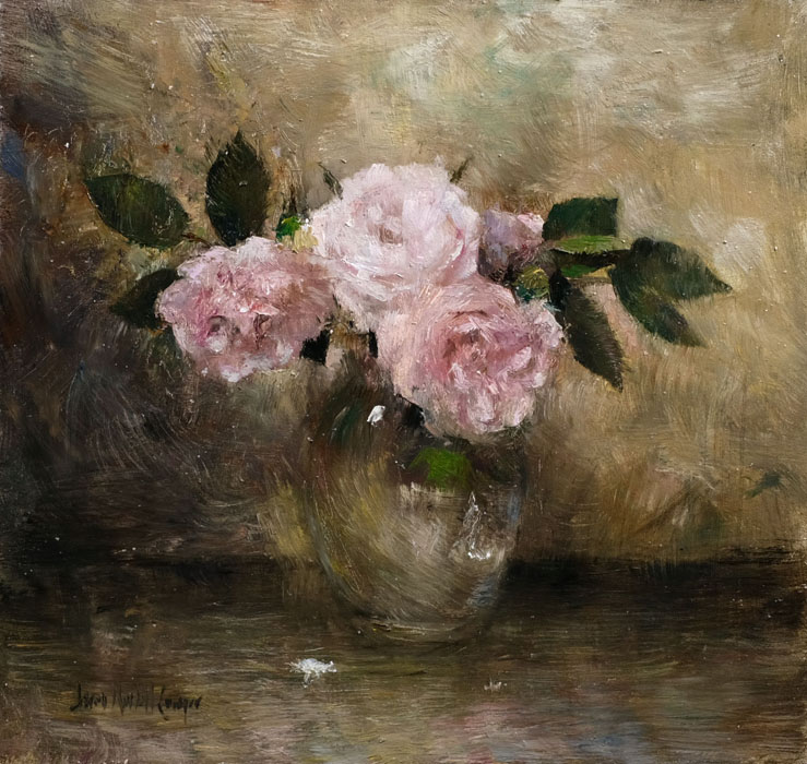 Roses in a Glass Vase