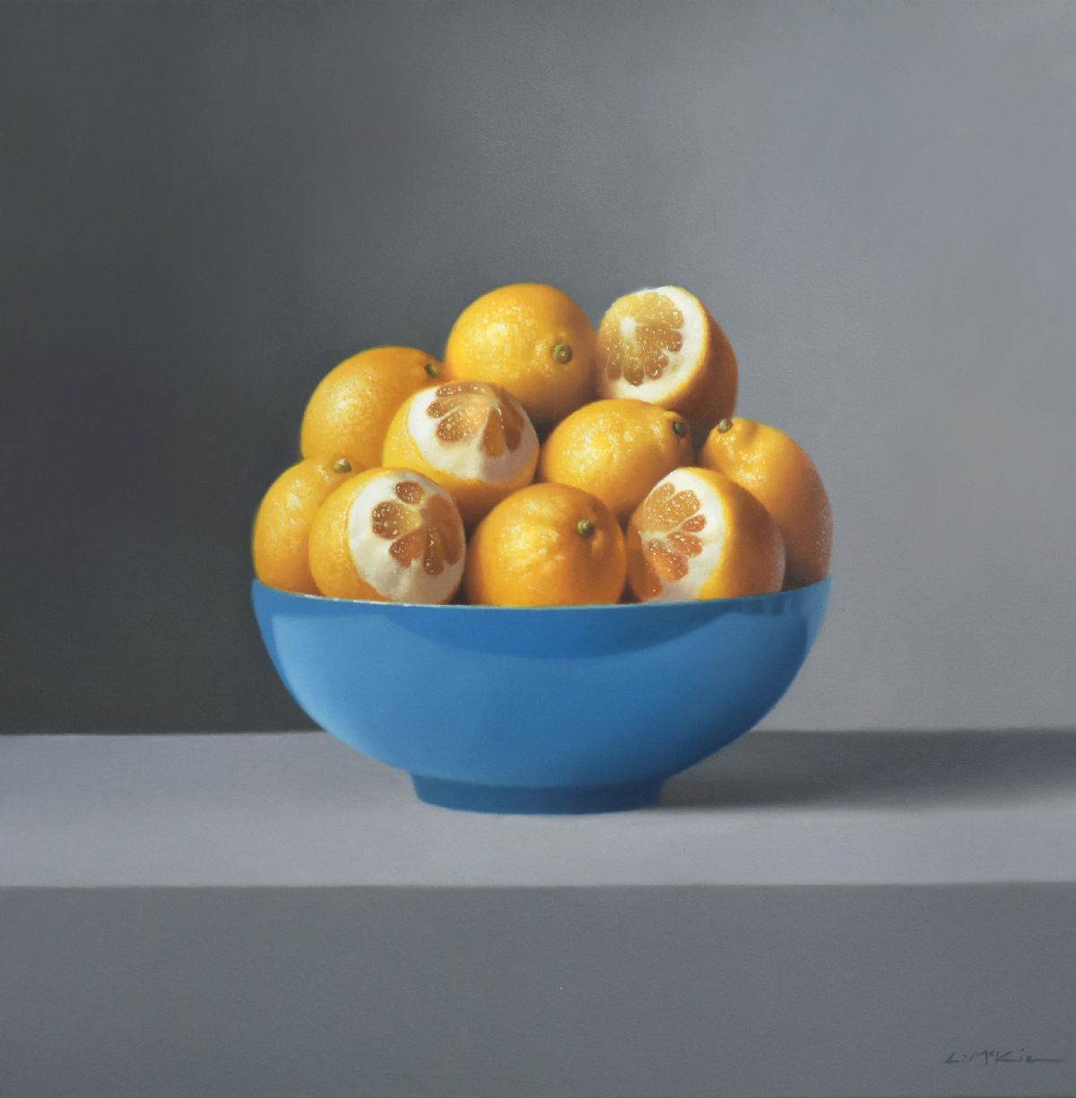 Royal Blue Bowl with Lemons