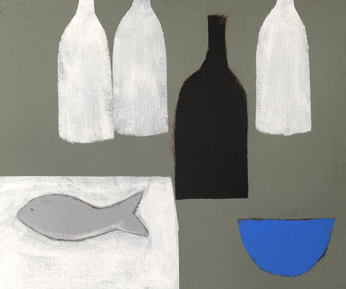 Still Life With Bottles and Fish